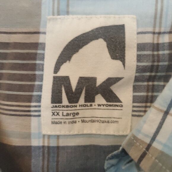 Mountain Khakis Men's Tomahawk Short Sleeve Shirt Size XXL Blue Plaid w/ Pocket - Picture 7 of 16